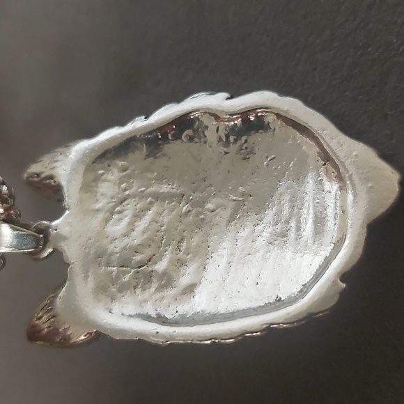 Silver Toned Wolf Head Blue Eye  Amulet Necklace - Picture 4 of 15